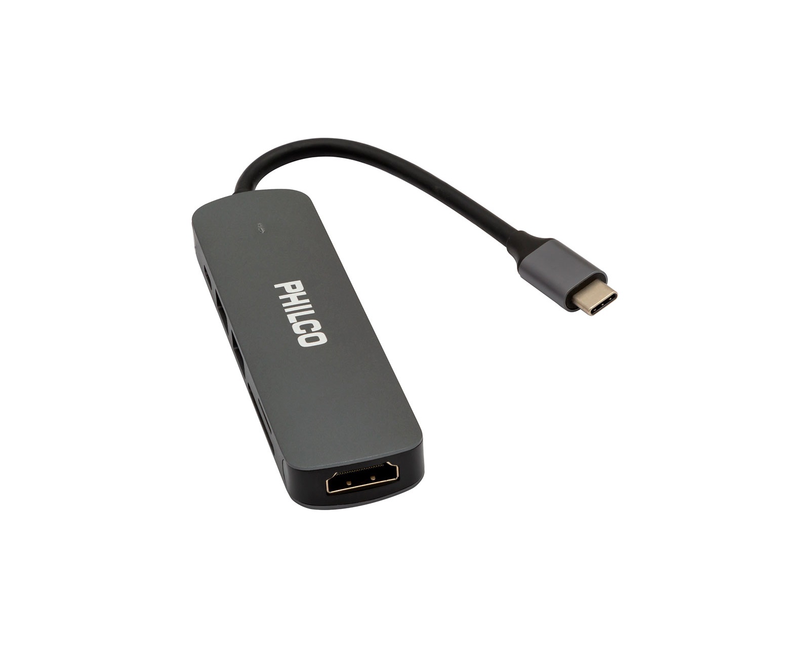 Adaptador Multipuertos USB-C - Docking Station Portátil USB Tipo C a HDMI  de 4K - Hub Ladrón USB 3.0 de 2 Puertos - Lector de Tarjetas SD/SDHC - GbE  