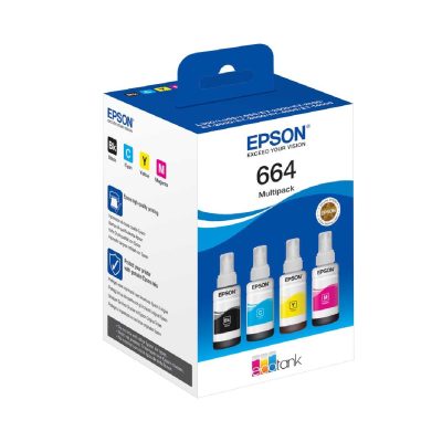 Tinta Epson 664 Pack 4 Colores Negro Cian Magenta Amarillo