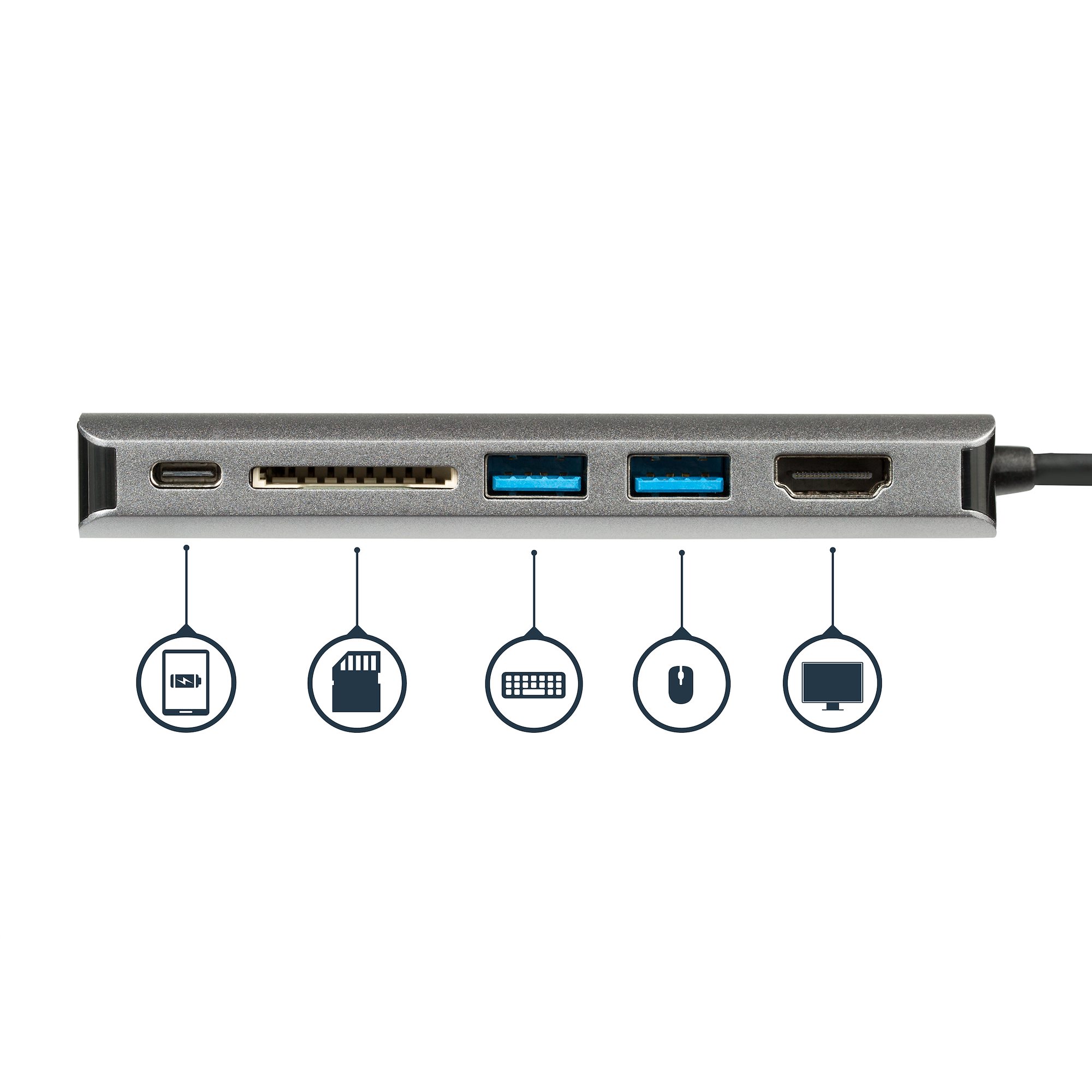  Adaptador de USB C a USB 3.0 A hembra, 1/2 pie de largo, color  gris, Gris espacial : Electrónica