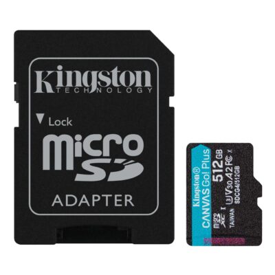 Tarjeta MicroSD Kingston Canvas Go! Plus 512GB Adaptador SD