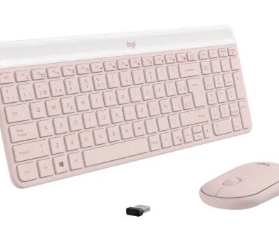 Kit Teclado + Mouse Logitech MK470 Dongle USB Rosado