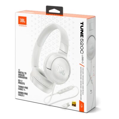 Audífonos JBL Tune 520C Wired USB-C Blanco