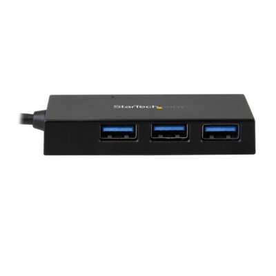 Hub Startech USB 3.0 USB-C a 1x USB-C 3x USB-A Negro