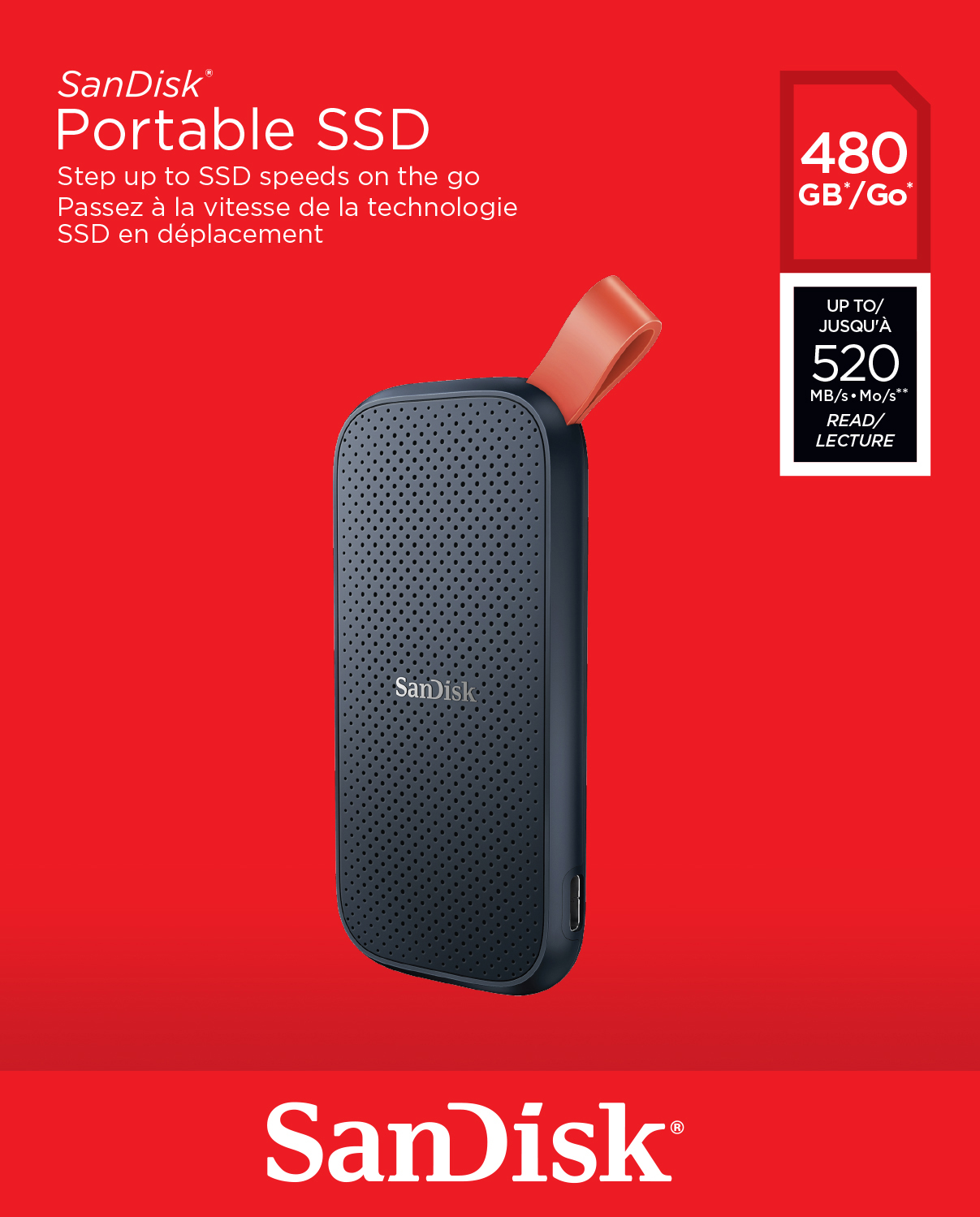 PKG: SanDisk Portable SSD, 480GB, GL