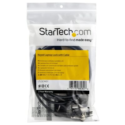 Cable de Seguridad StarTech 2 mt Llave K-Slot Ranura Nano